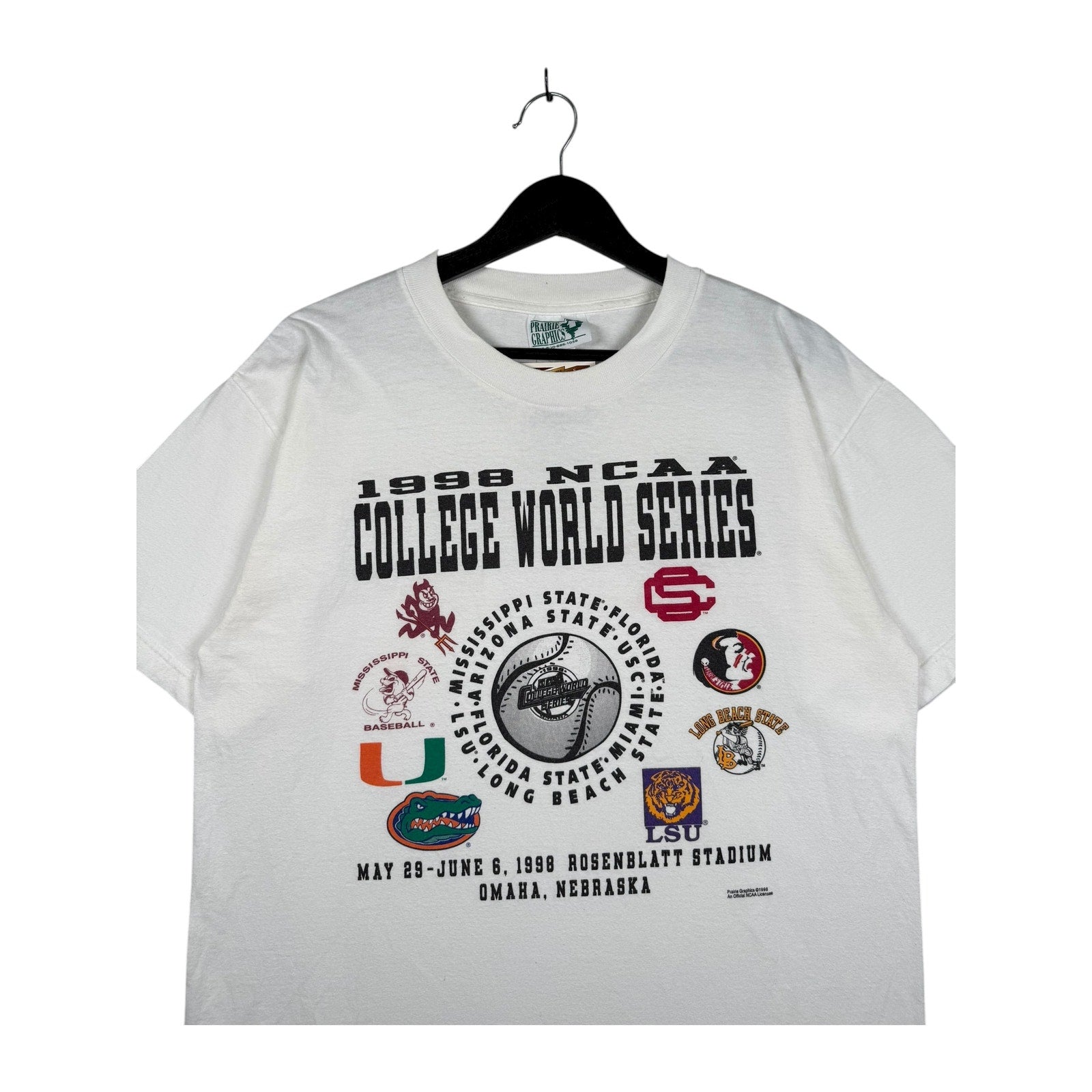 Vintage NCAA College World Series Nebraska T-Shirt 1998