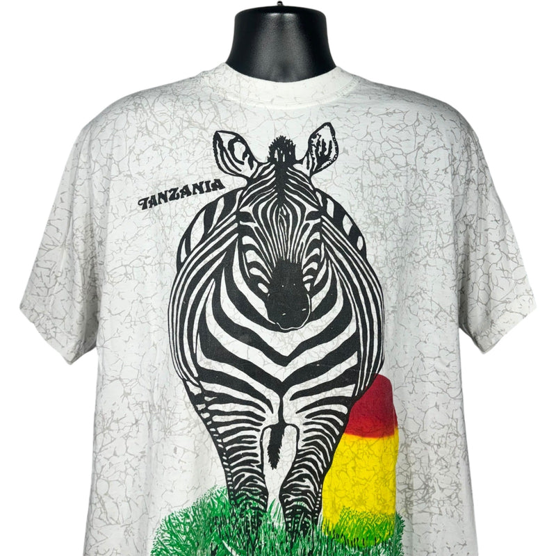 Vintage Zebra Animal Nature Continuation Tee 90s