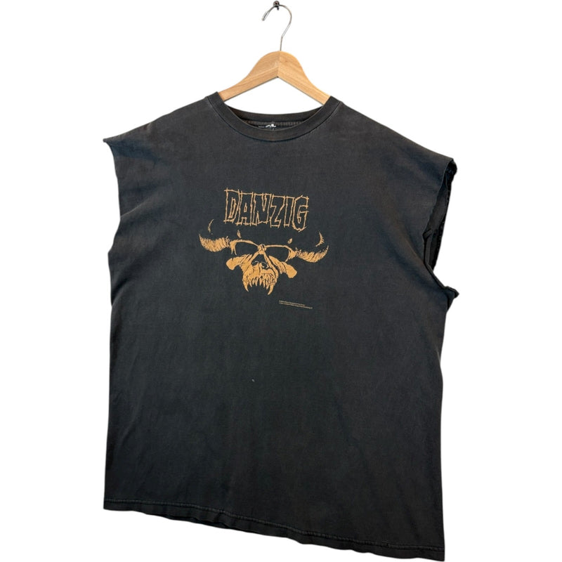 Vintage Danzig Skull Cut-out Muscle Sleeve Tank Top