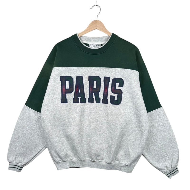 Vintage Gear Tartan Paris Embroidered Sweatshirt Crewneck