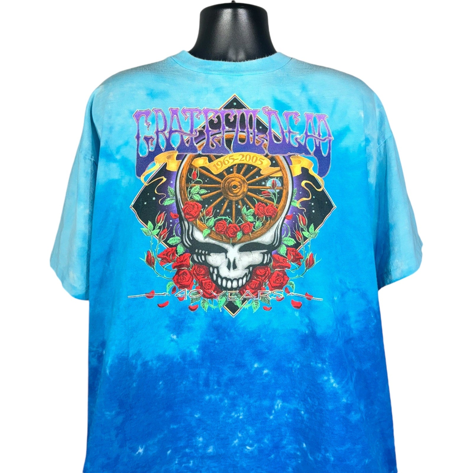 Vintage Liquid Blue Grateful Dead 40 Years Dip-Dyed Band Tee