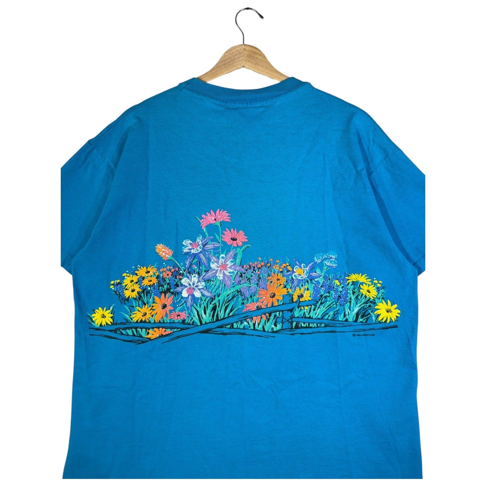 Vintage Anvil 1990 Floral Print T-Shirt