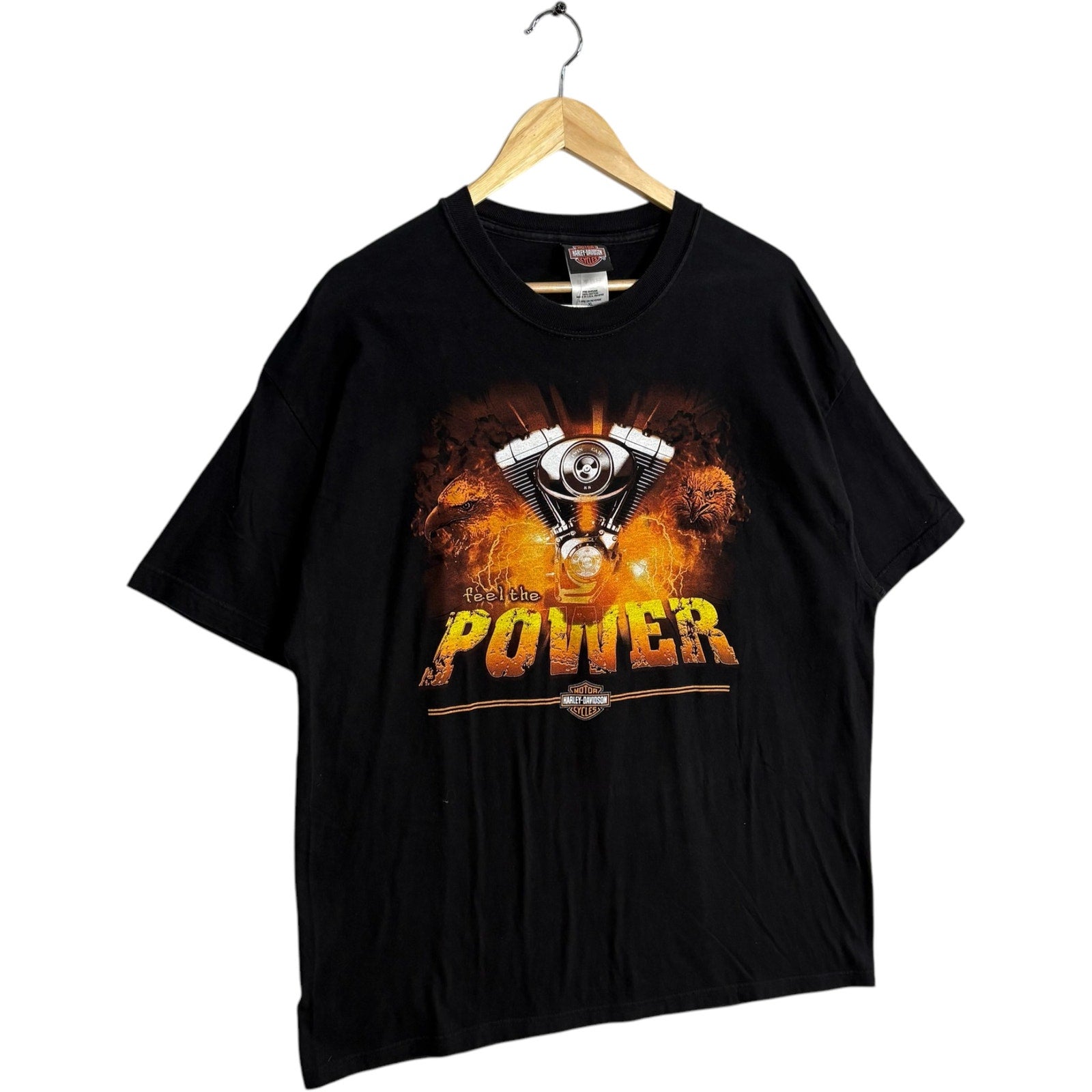 Vintage Harley Davidson "Feel The Power" Engine Tee