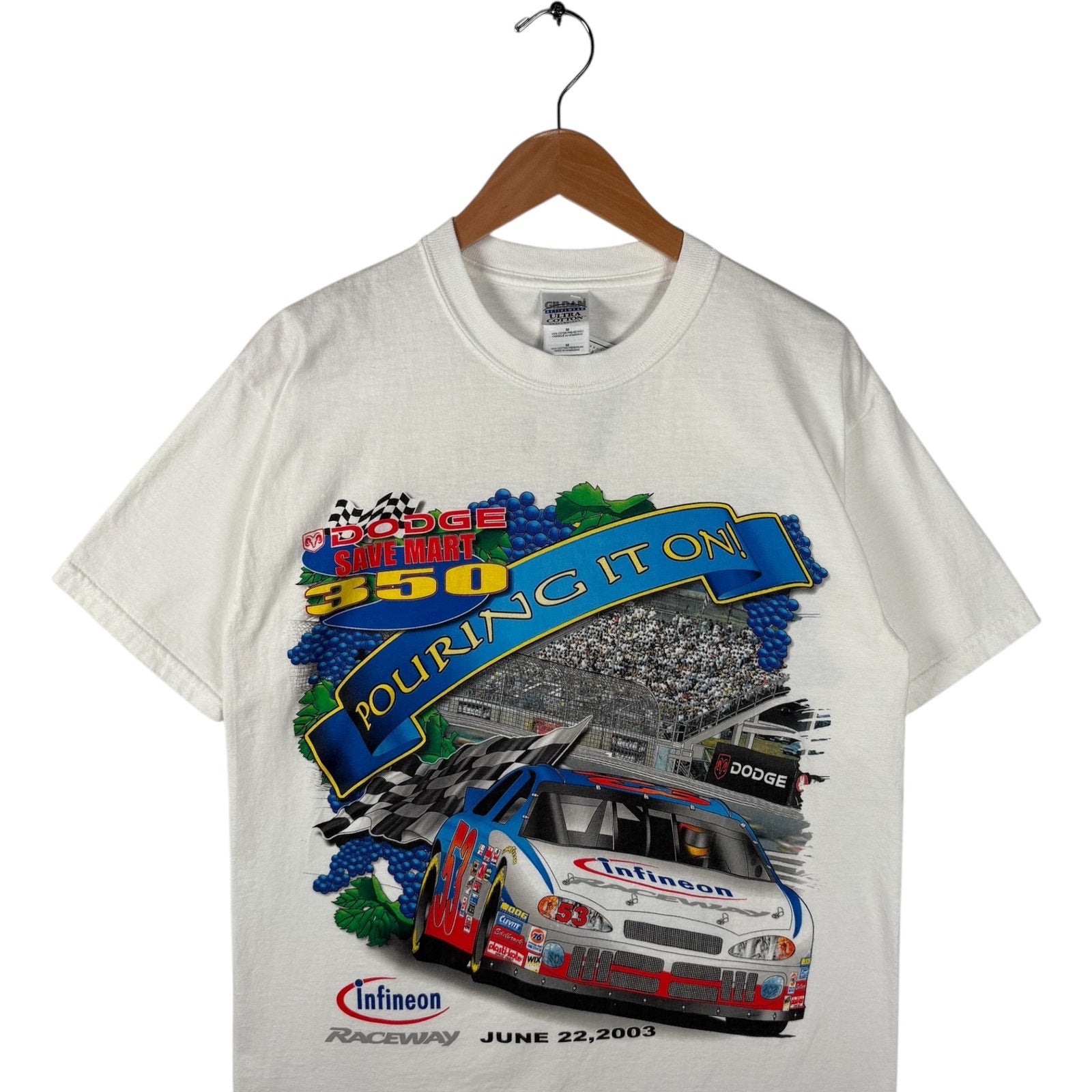 Vintage Dodge Save Mart 350 Racing Event NASCAR Tee