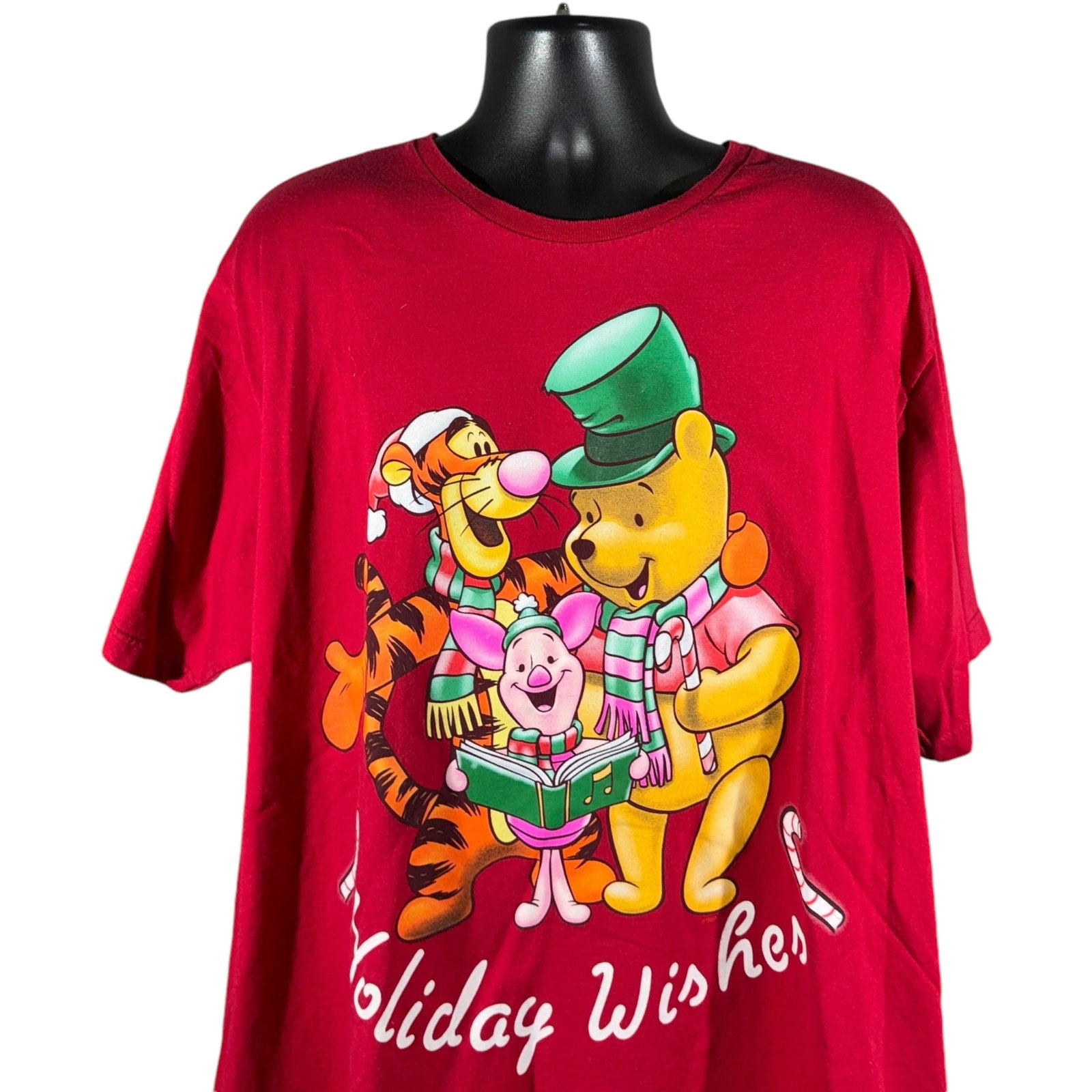 Vintage Women's Winnie The Pooh Holiday Wishes Christmas Tee