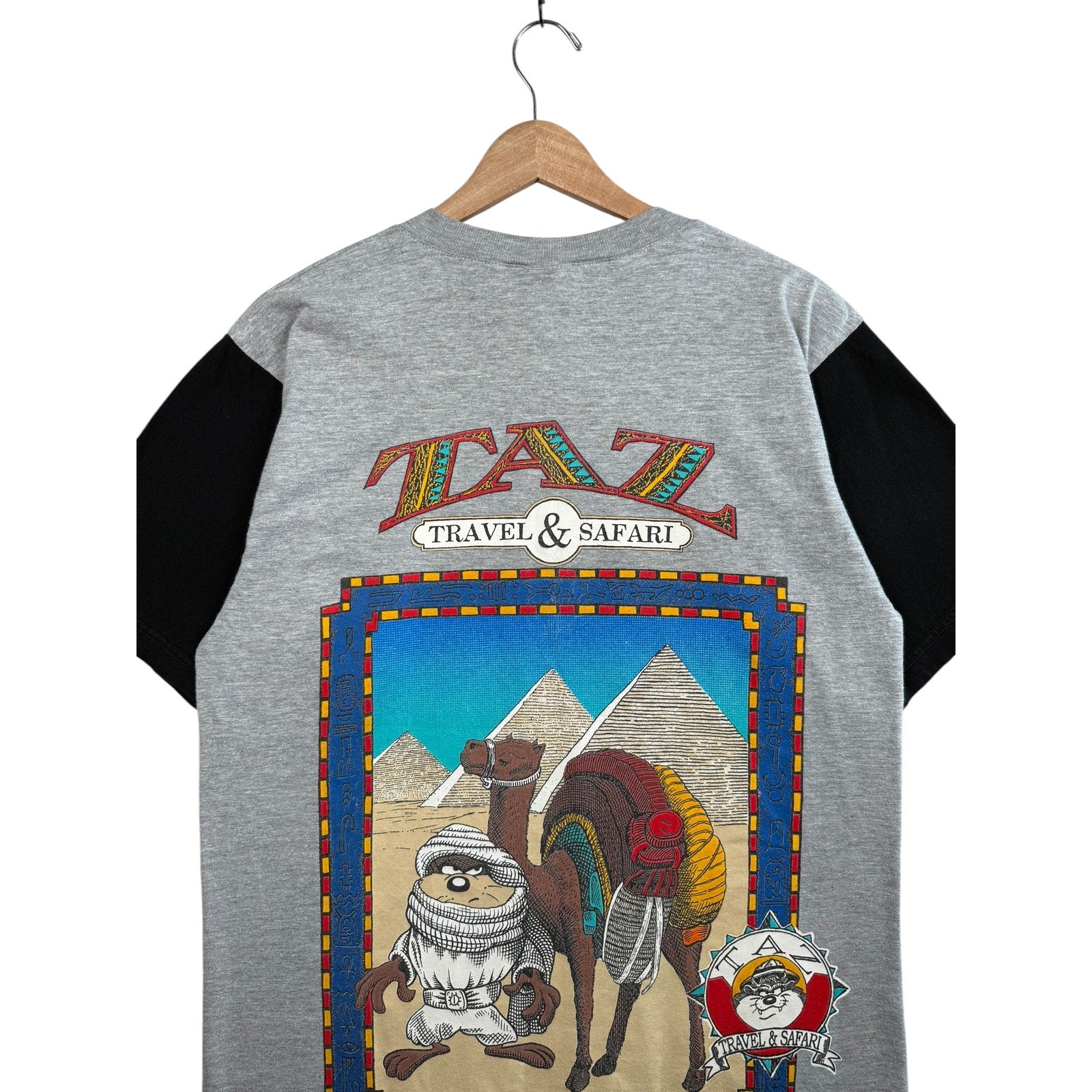 Vintage Looney Tunes Taz Travel & Safari Henley T-Shirt