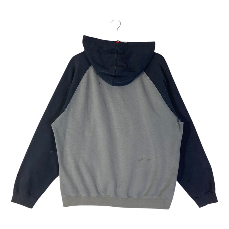 Vintage Split Logo Colorblock Hoodie