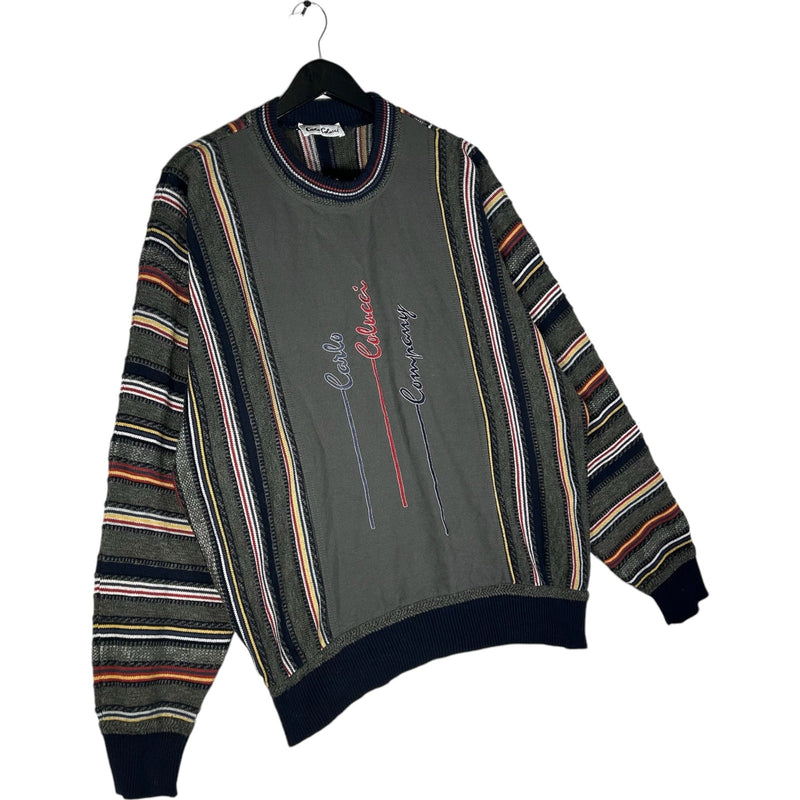 Vintage Carlo Colucci Striped 3D Knit Sweater