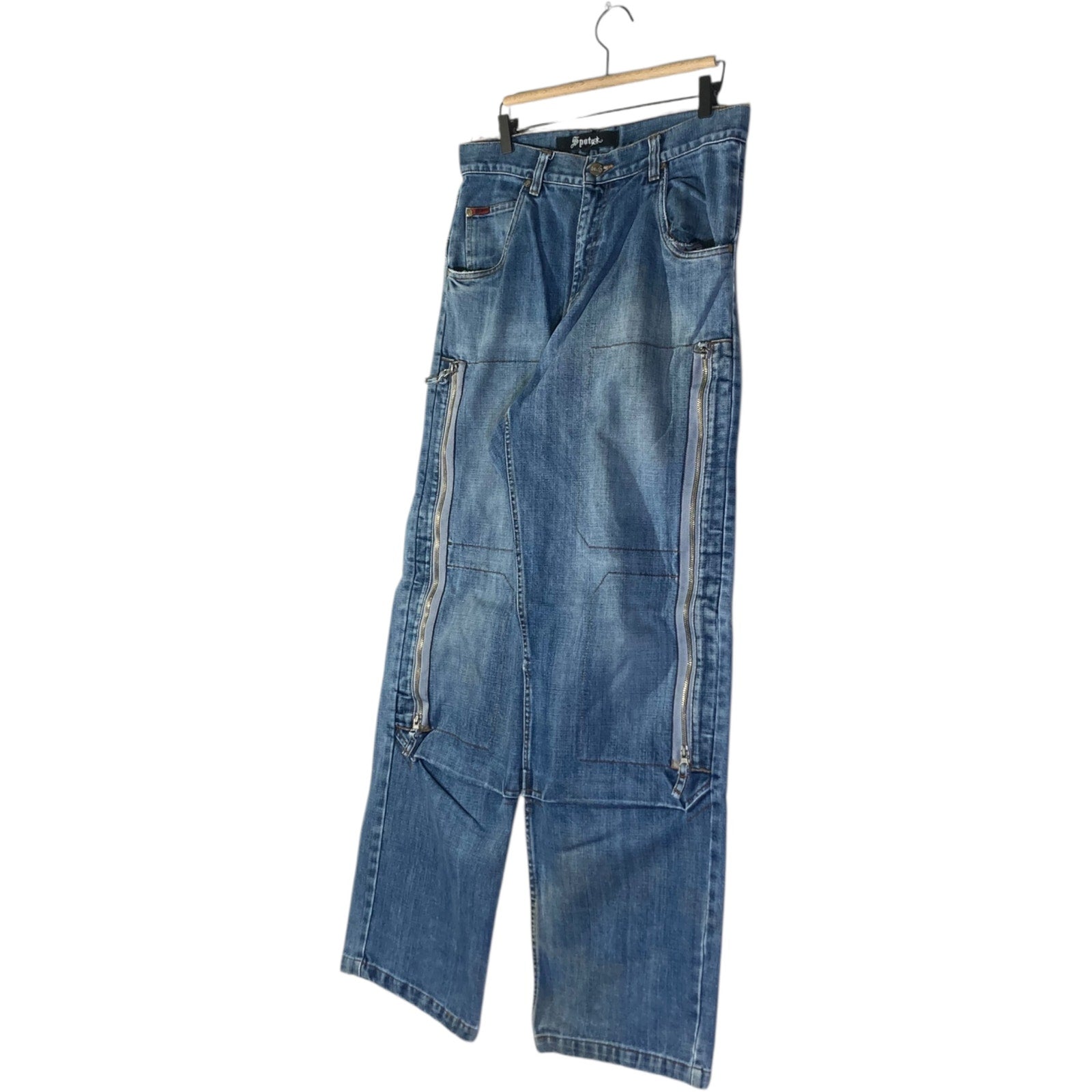 Vintage Spot Straight Leg Utility Denim Jeans Medium