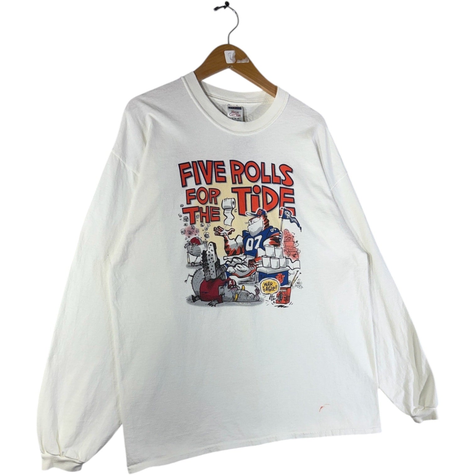 Vintage Auburn Tigers Five Rolls for the Tide Graphic Long Sleeve T-Shirt