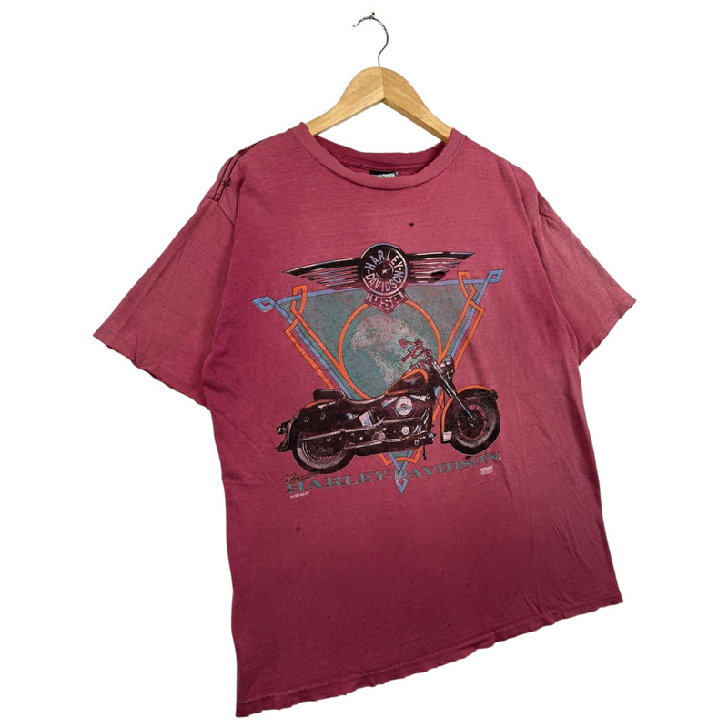 Vintage Harley Davidson Motorcycle Graphic T-Shirt
