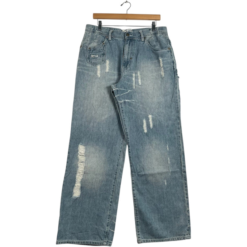 Vintage Enyce Distressed Wide Leg Denim Jeans 34x30