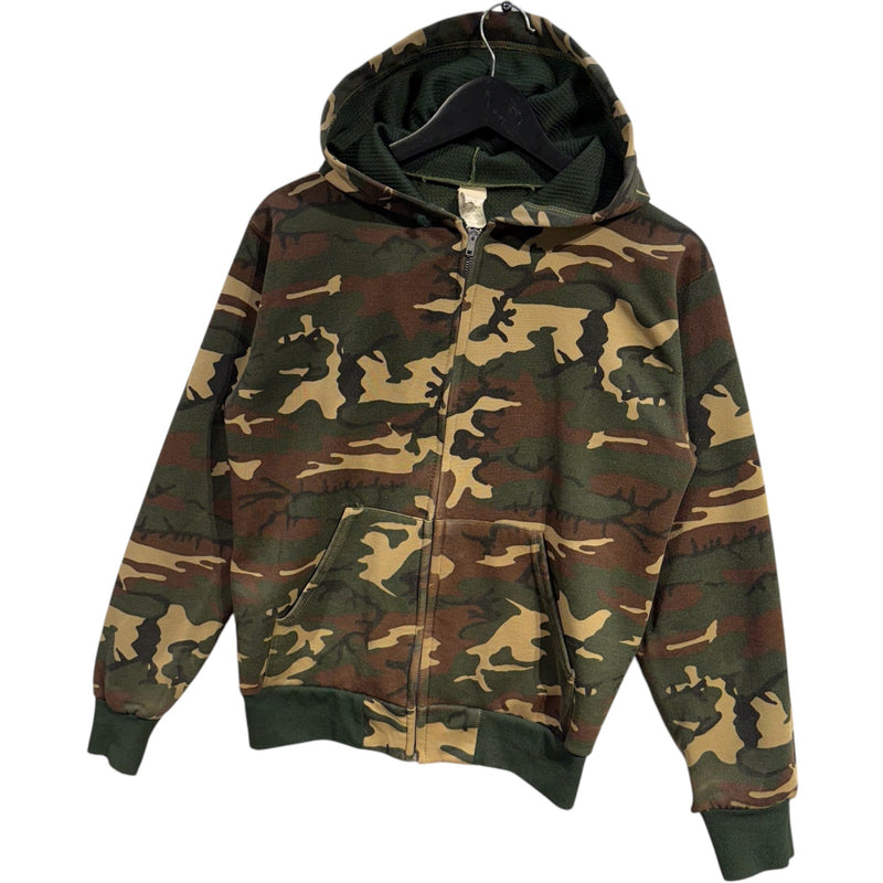 Vintage Woodland Camoflauge Full Zip Hoodie
