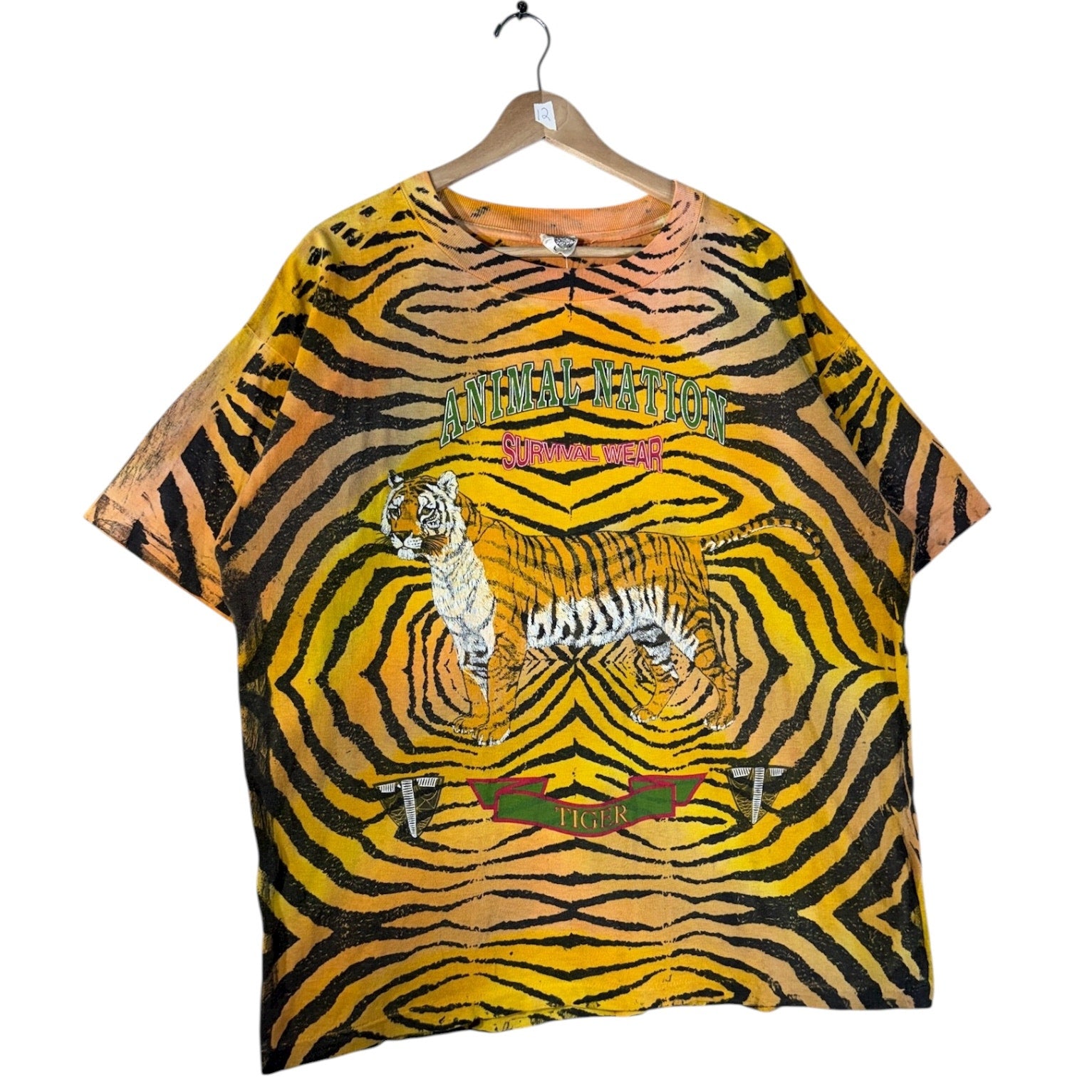 Vintage Animal All Over Print Tiger Graphic T-Shirt