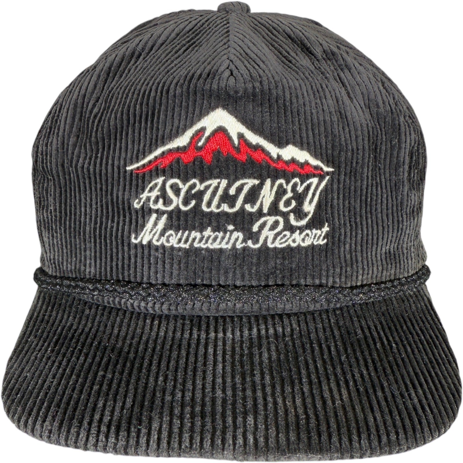 Vintage Ascutney Mountain Resort Corduroy Strapback Hat