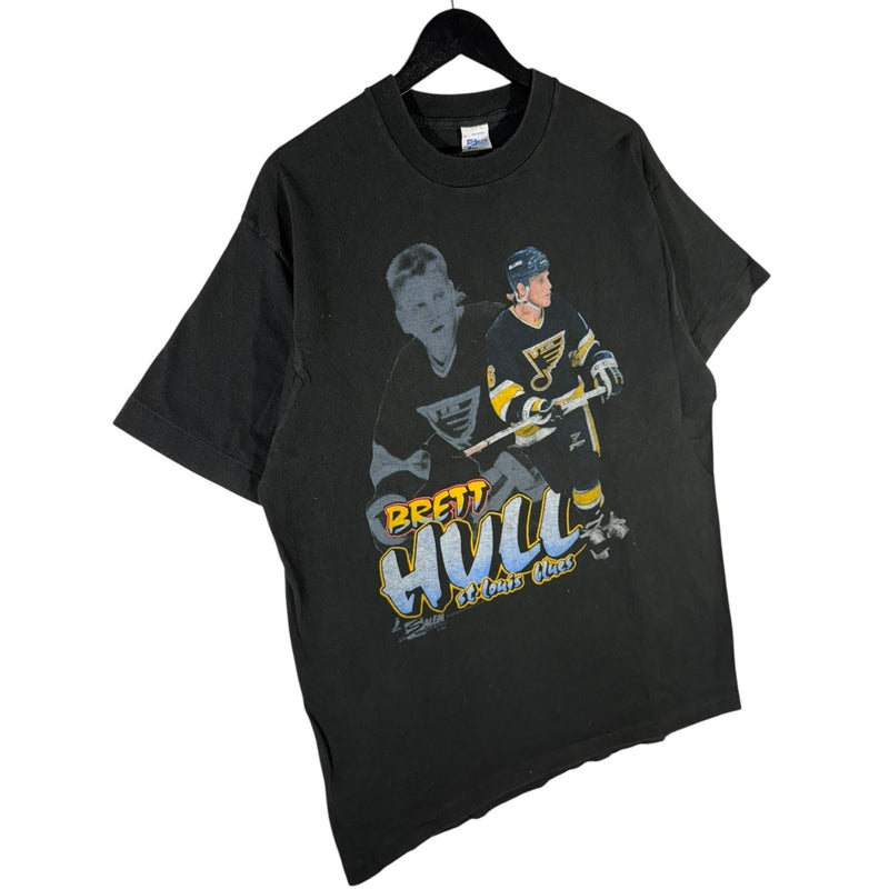 Vintage St. Louis Jazz Brett Hull NHL Player T-Shirt 90s