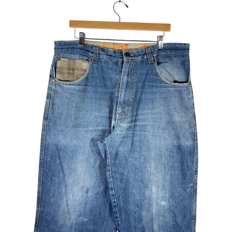 Vintage Y2K Wide RawBlue Leg Denim Jeans 36x32