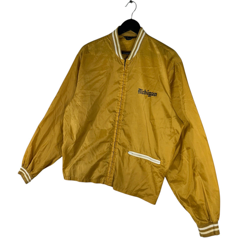 Vintage Champion University Of Michigan Satin Bomber Jacket