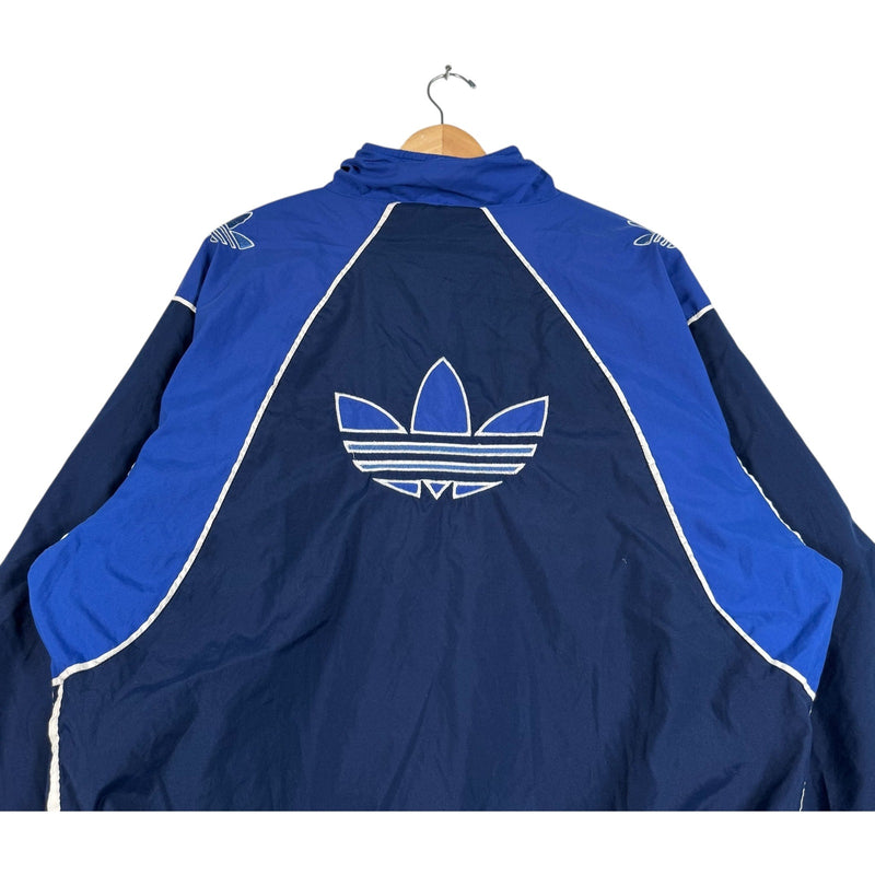 Vintage Adidas Mini Spellout Logo Color Block Windbreaker