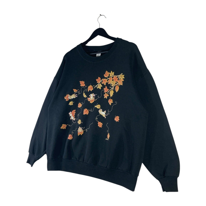 Vintage Women's Autumn Fall Leaves Crewneck