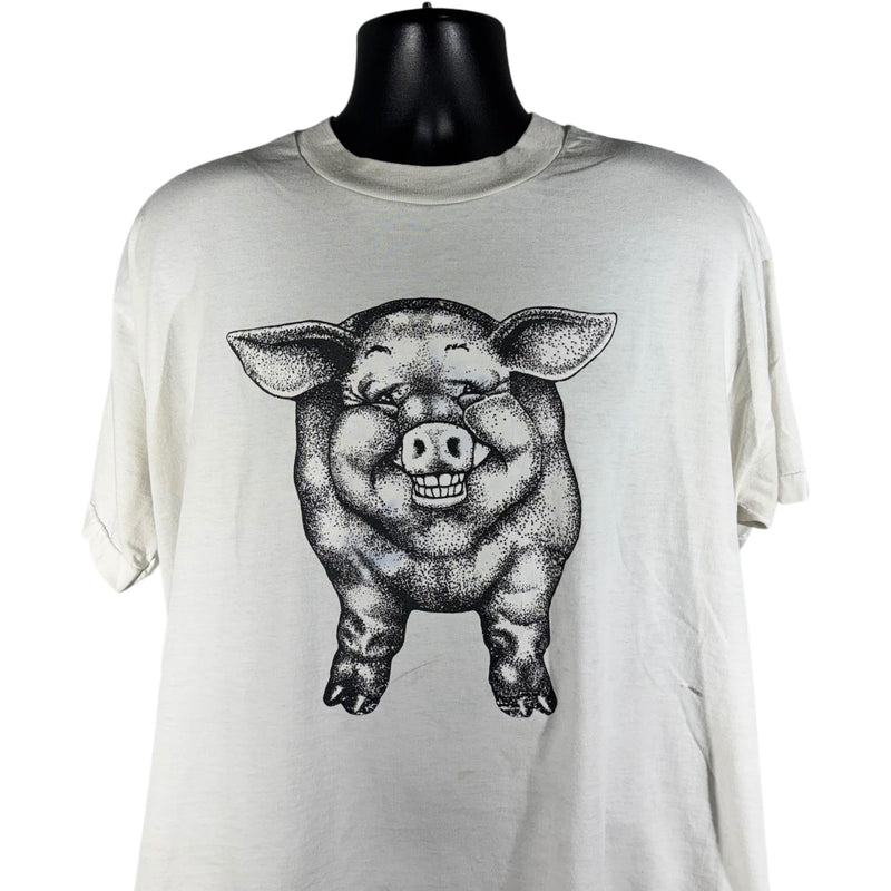 Vintage Michell Illustrated Pig Continuous Graphic Tee