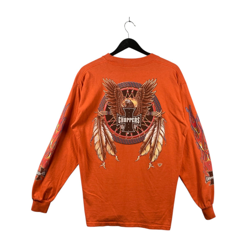 Vintage Choppers Eagle Flames Long Sleeve T-Shirt