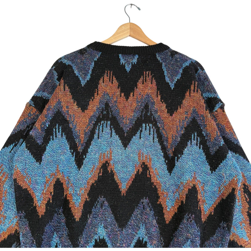 Vintage Uniform Code 3D Patterned Pullover Sweater