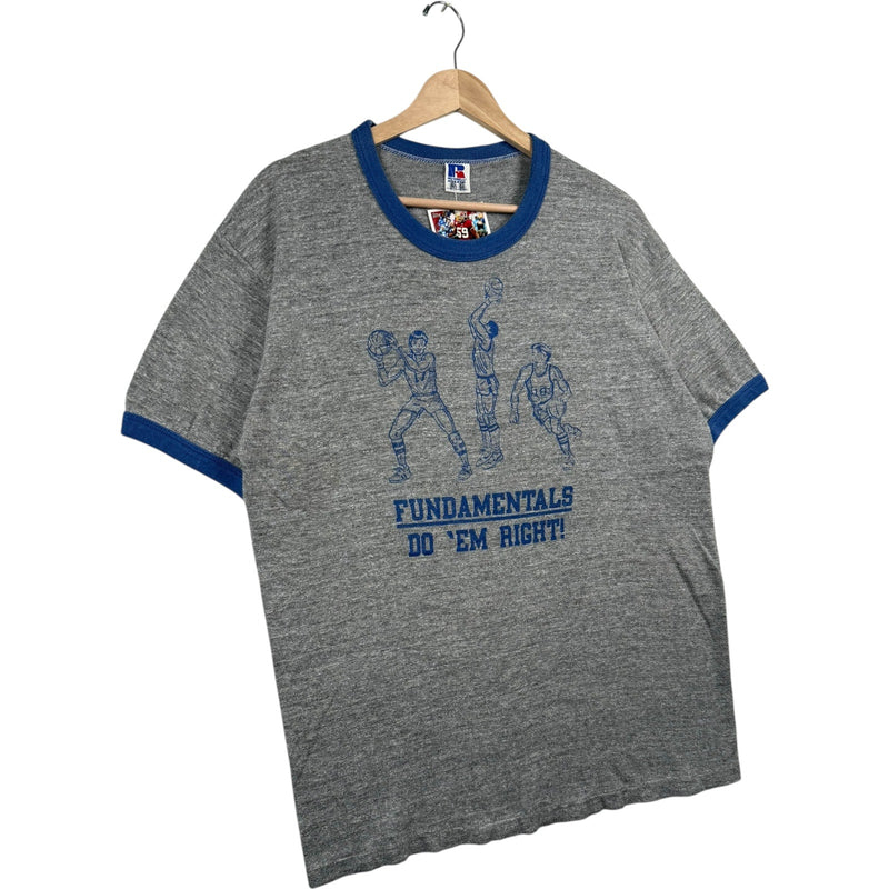 Vintage Russell Athletic Basketball Fundamentals Ringer T-Shirt