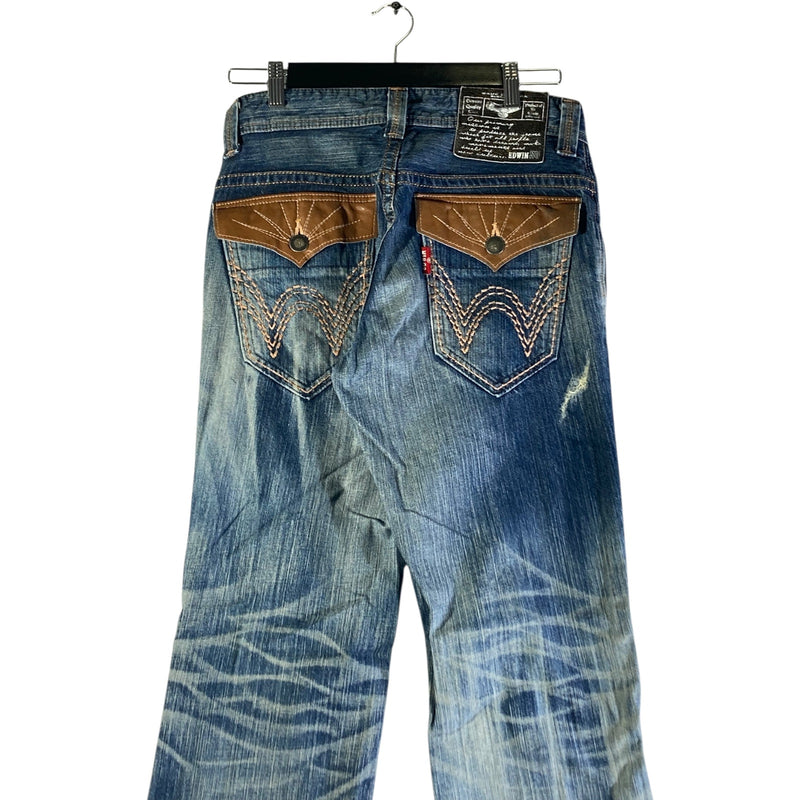Vintage Edwin Distressed Flared Denim Jeans 30