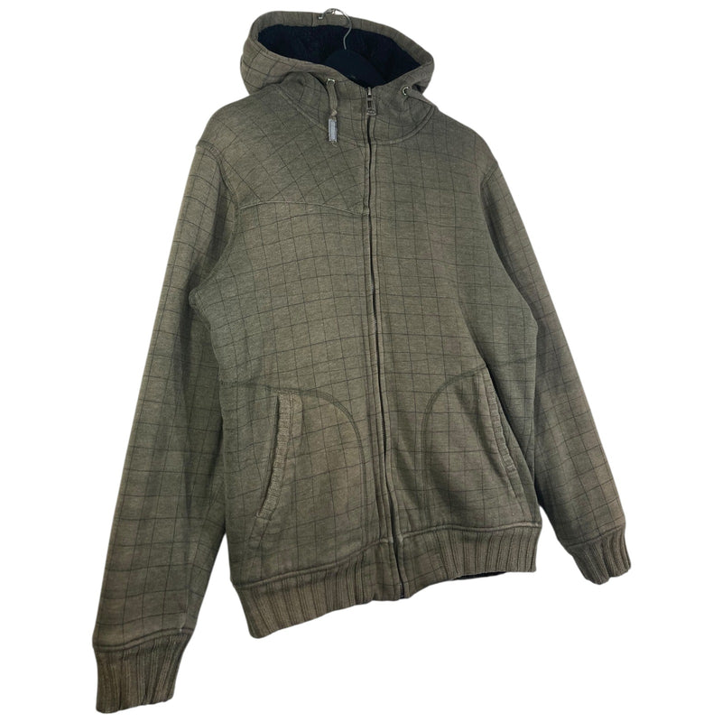 Vintage Billabong Grid Pattern Zip Up Hoodie