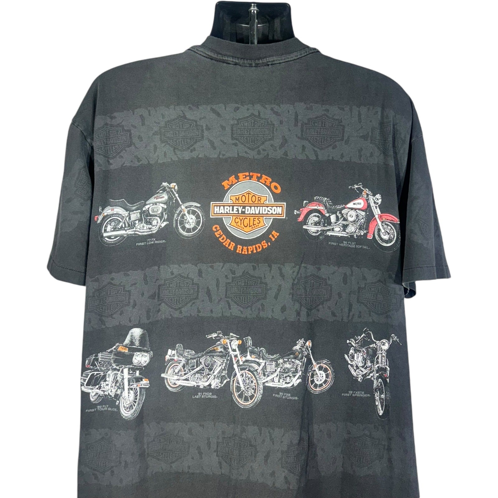 Vintage Harley Davidson Motorcycle AOP Tee 90s