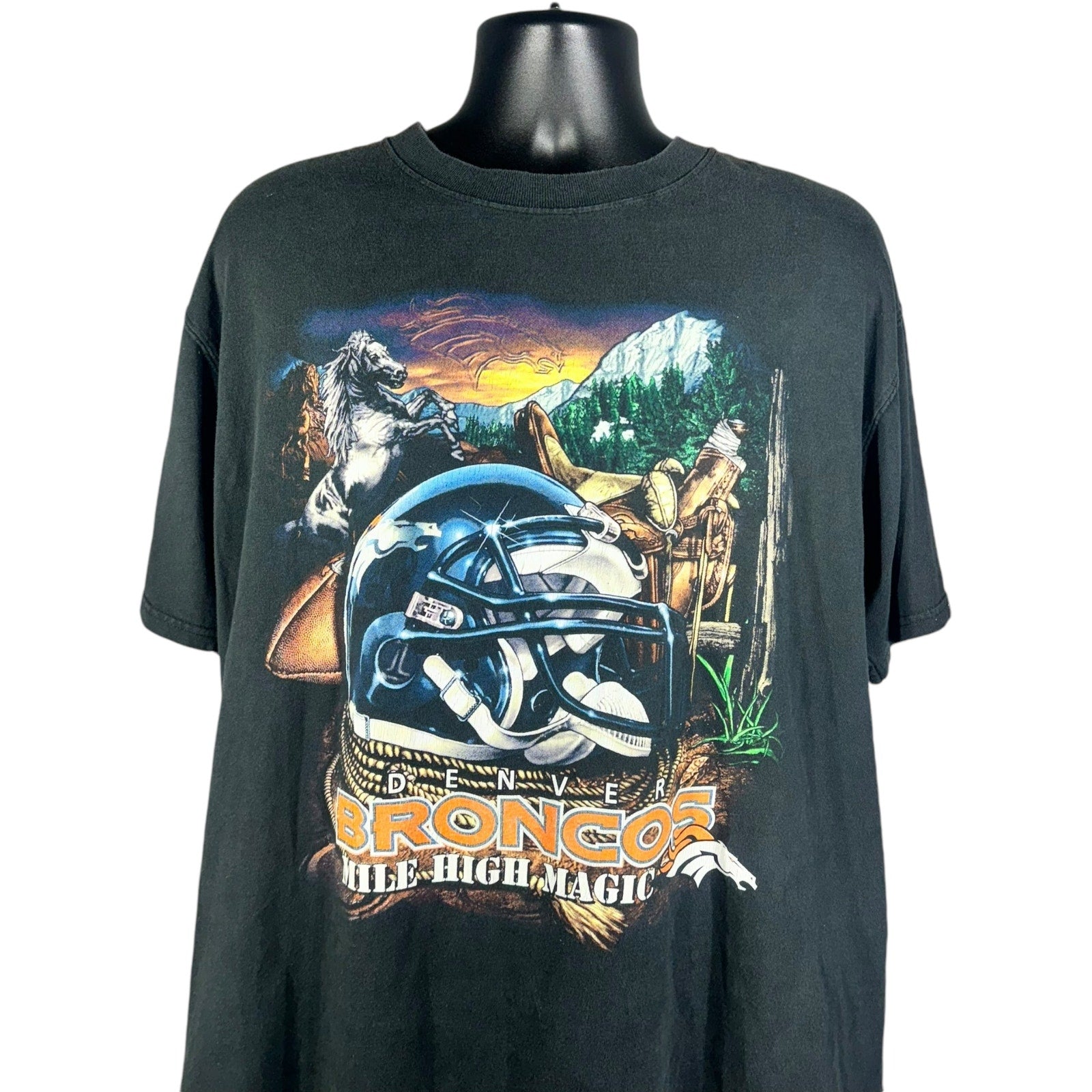 Vintage Denver Broncos "Mile High Magic" Big Helmet Tee