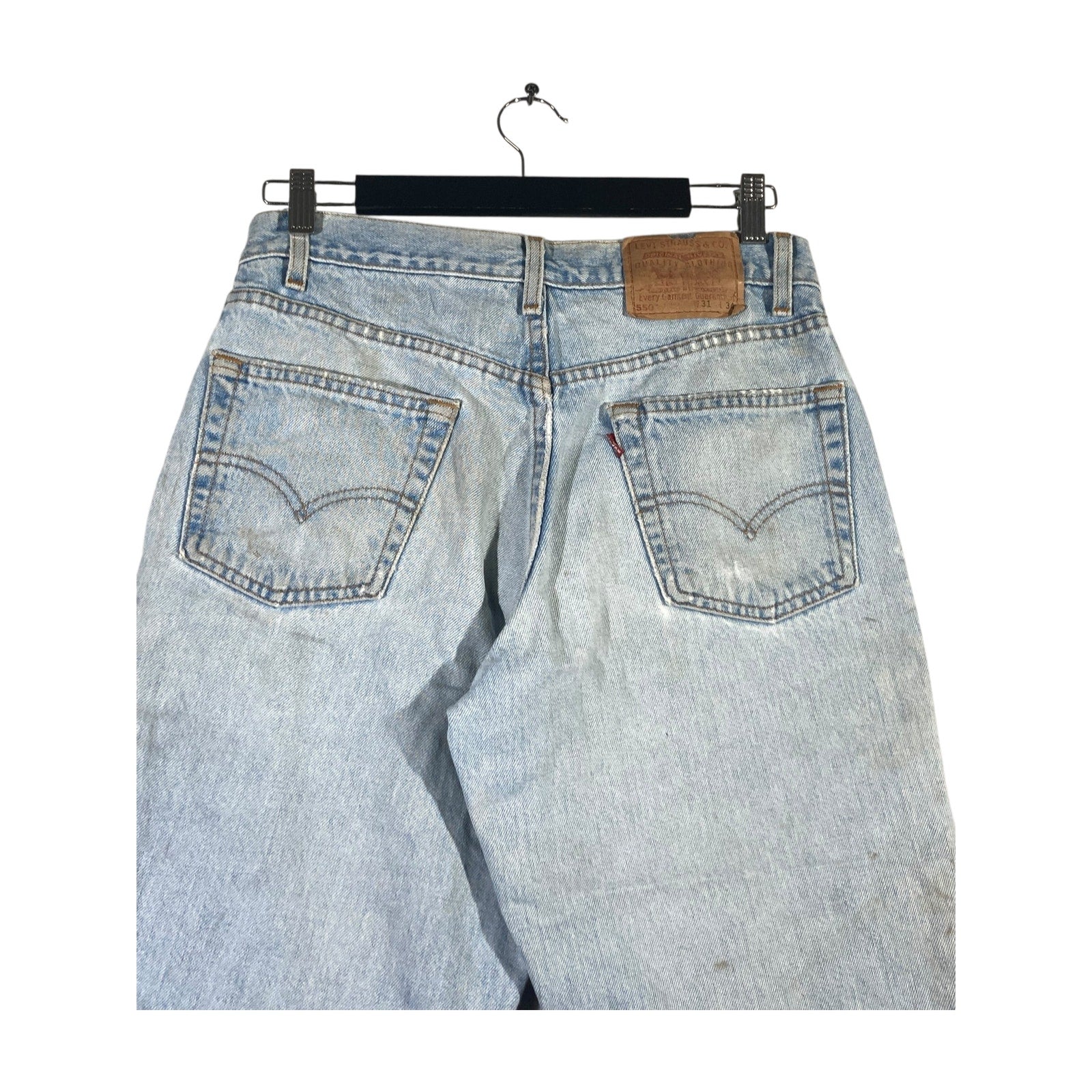 Vintage Levi's 550 Relaxed Fit Distressed Denim Shorts 31