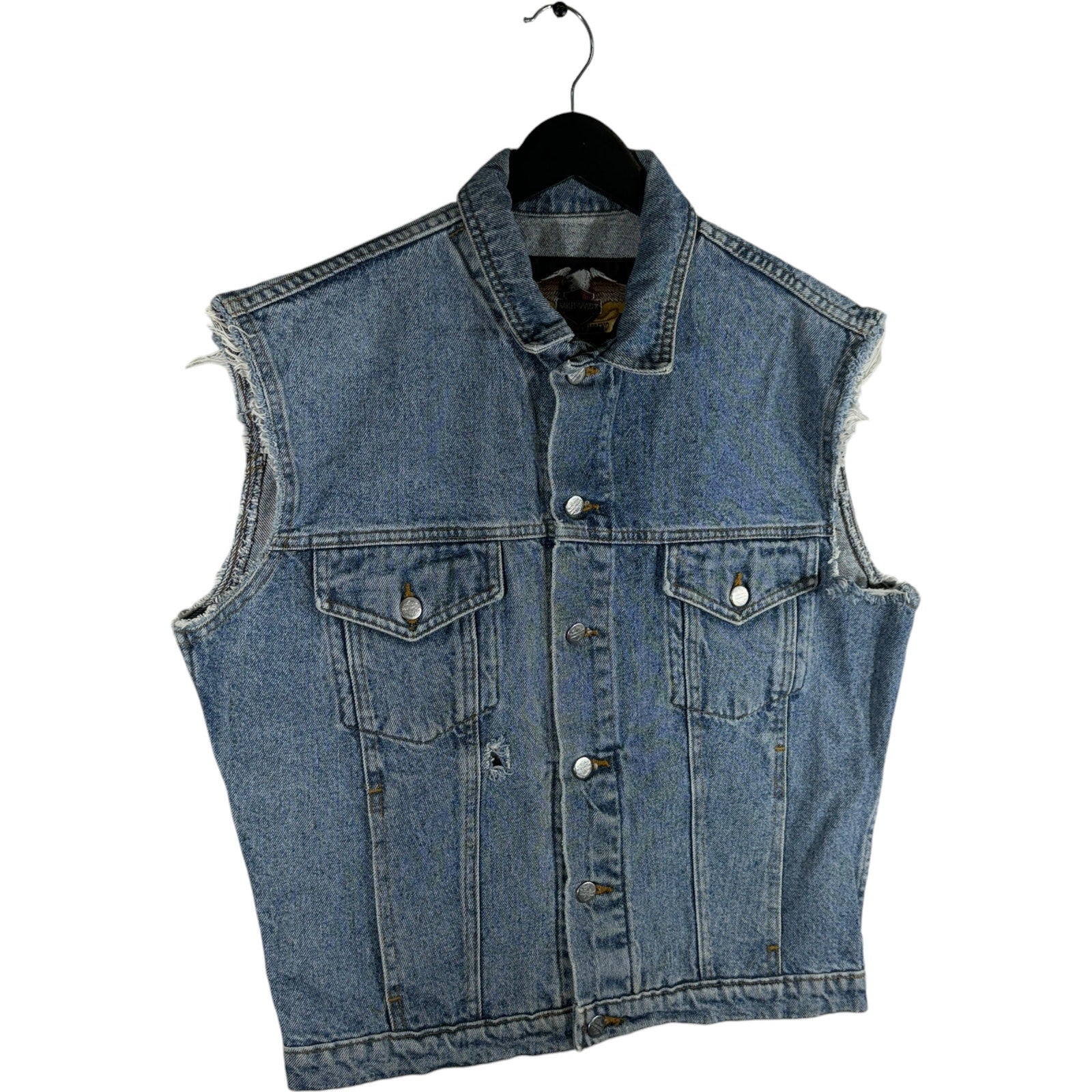 Vintage Harley Davidson Denim Cut Off Vest