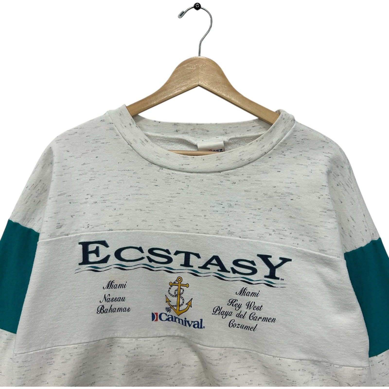 Vintage Carnival Cruises "Ecstasy" Spellout Crewneck 90s