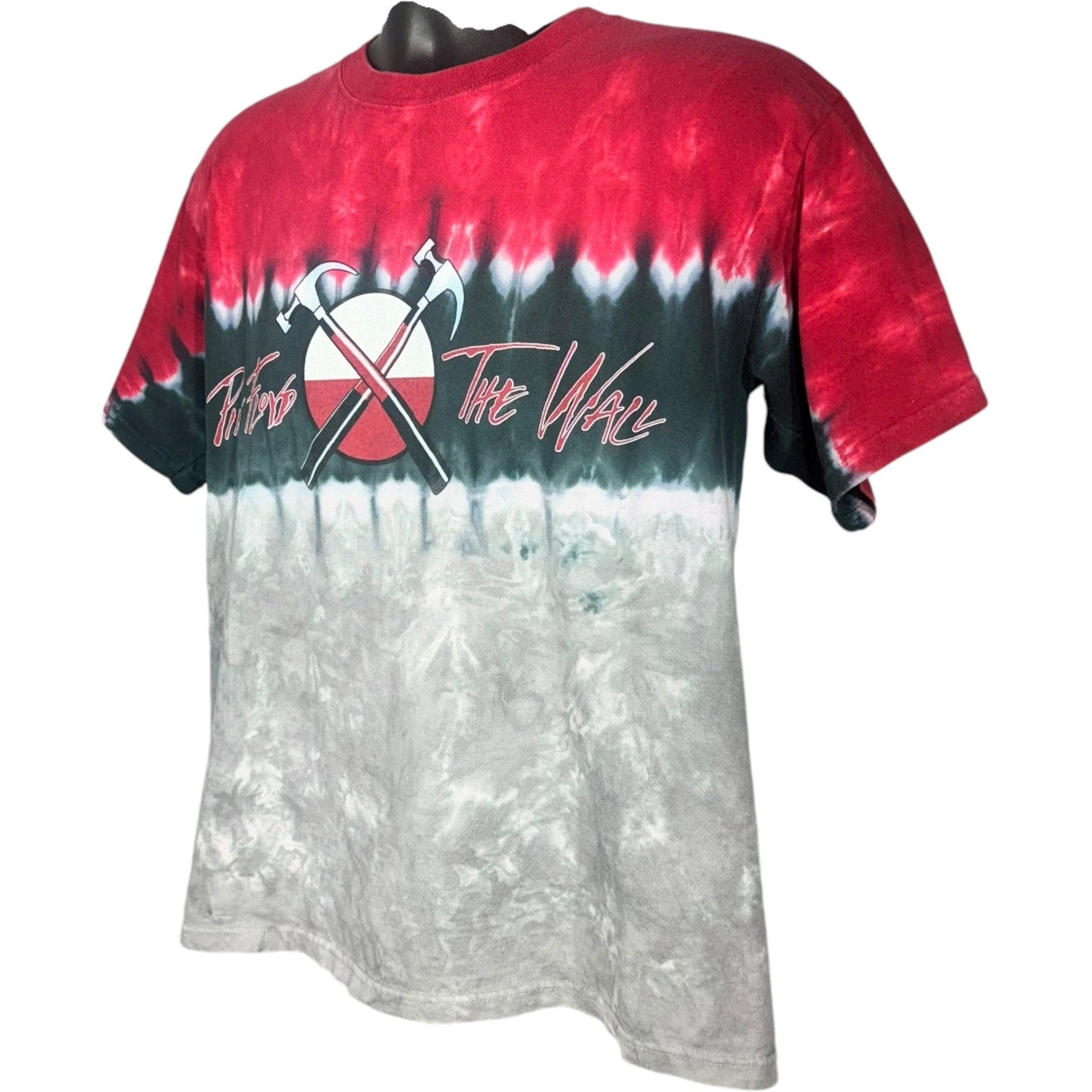 Vintage Liquid Blue Pink Floyd The Wall Tie Dye Band Tee