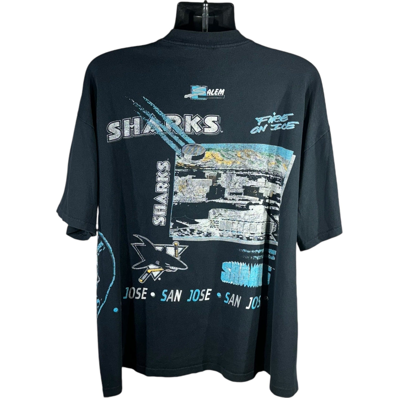 Vintage San Jose Sharks NHL AOP Tee