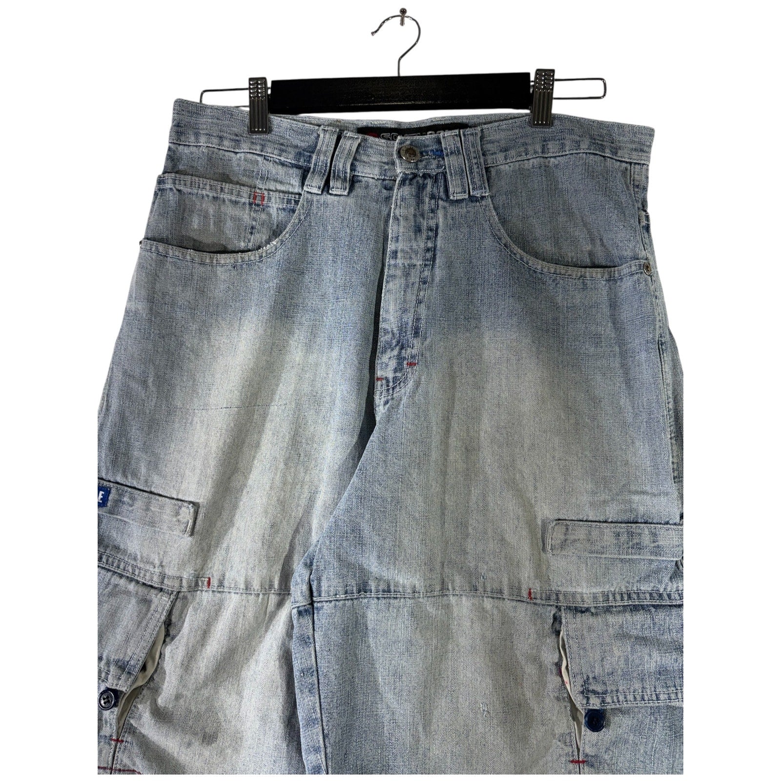 Vintage Southpole Wide Leg Denim Cargo Shorts 32