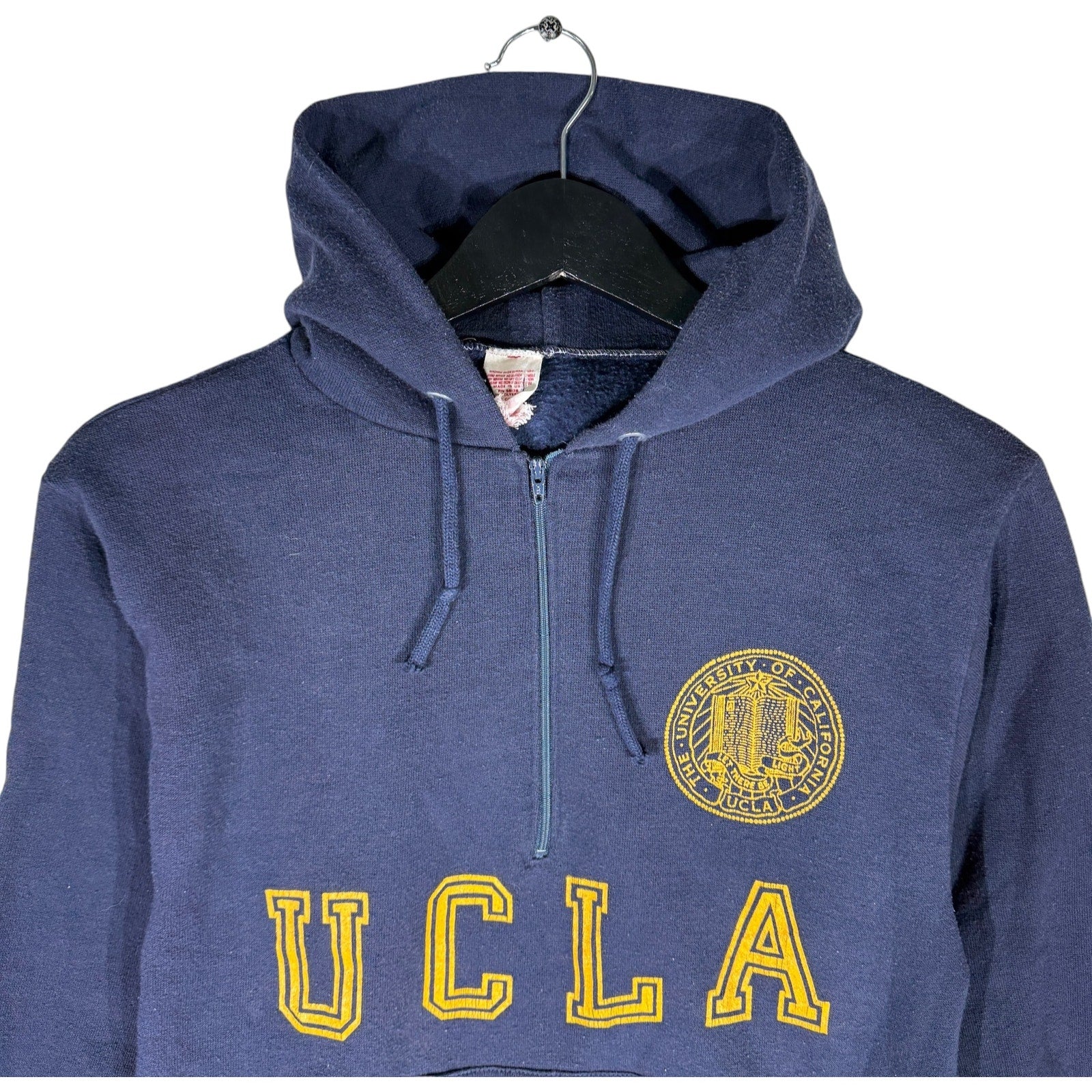 Vintage Women's UCLA Spellout 1/4 Zip College Hoodie