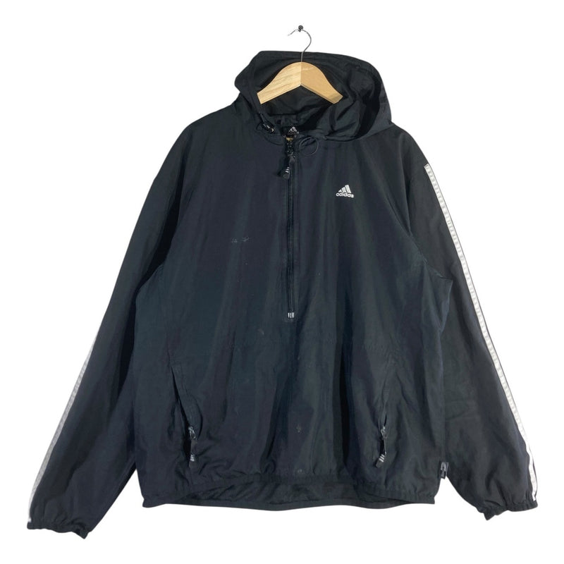 Vintage Adidas 3-Stripes 1/2 Zip Hooded Windbreaker
