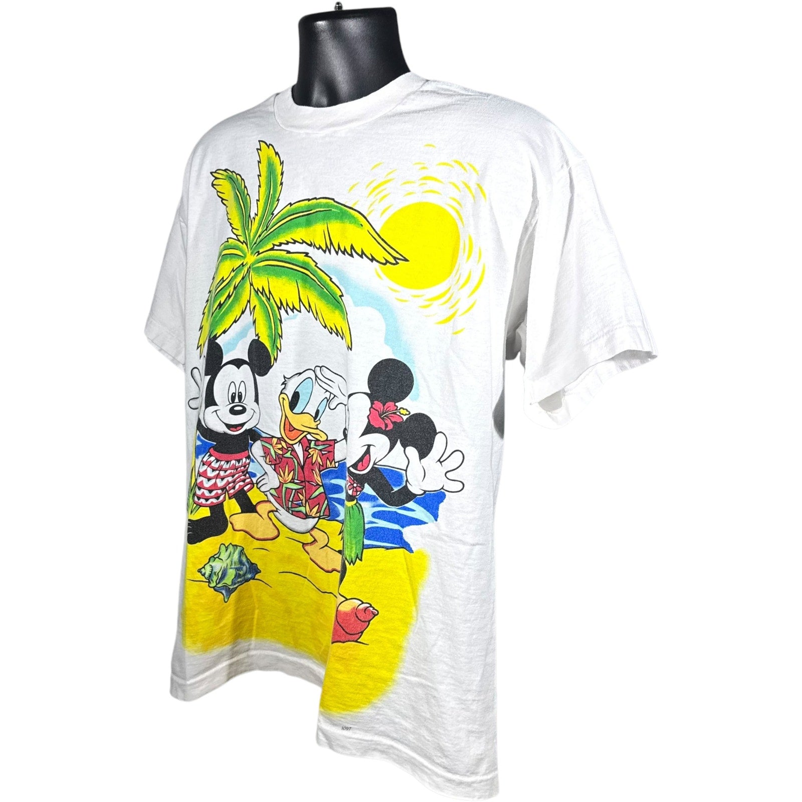 Vintage Disney Mickey And Friends Tropical Jumbo Print Tee