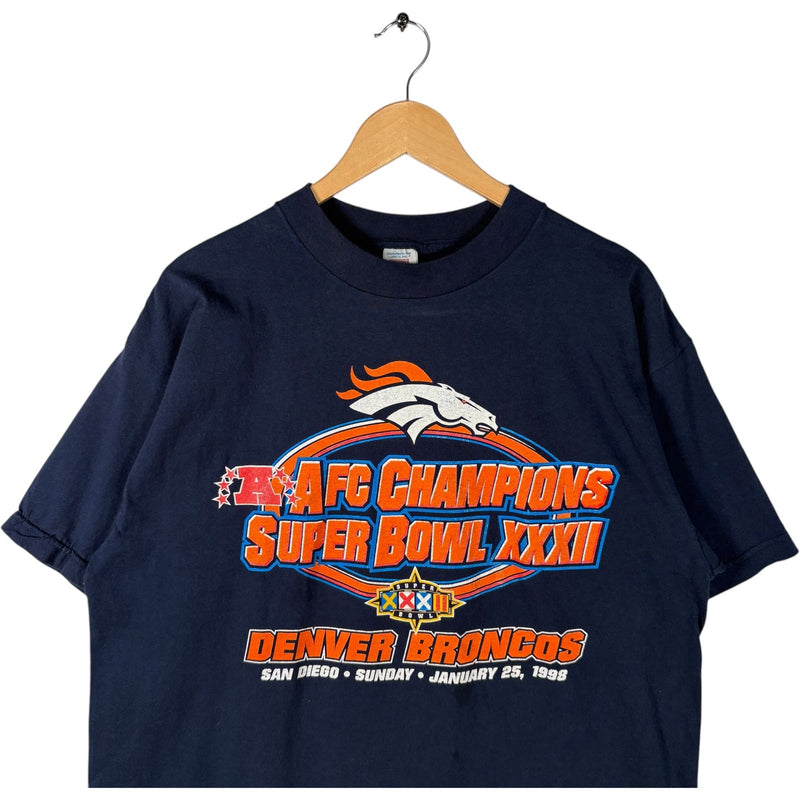 Vintage Logo 7 Denver Broncos Super Bowl 32 NFL Tee 1998