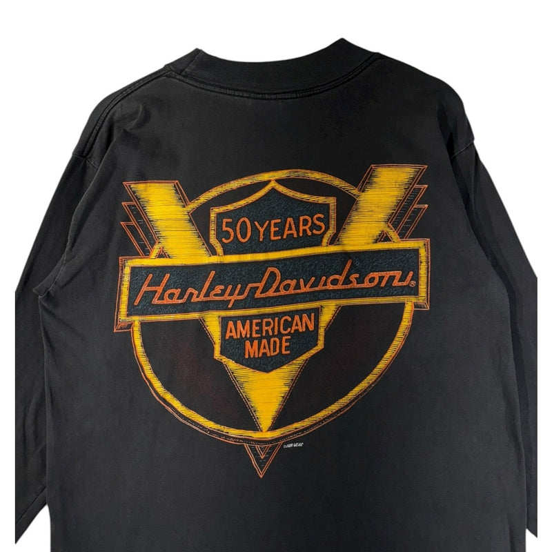 Vintage Harley Davidson Graphic Pocket Long Sleeve T-Shirt