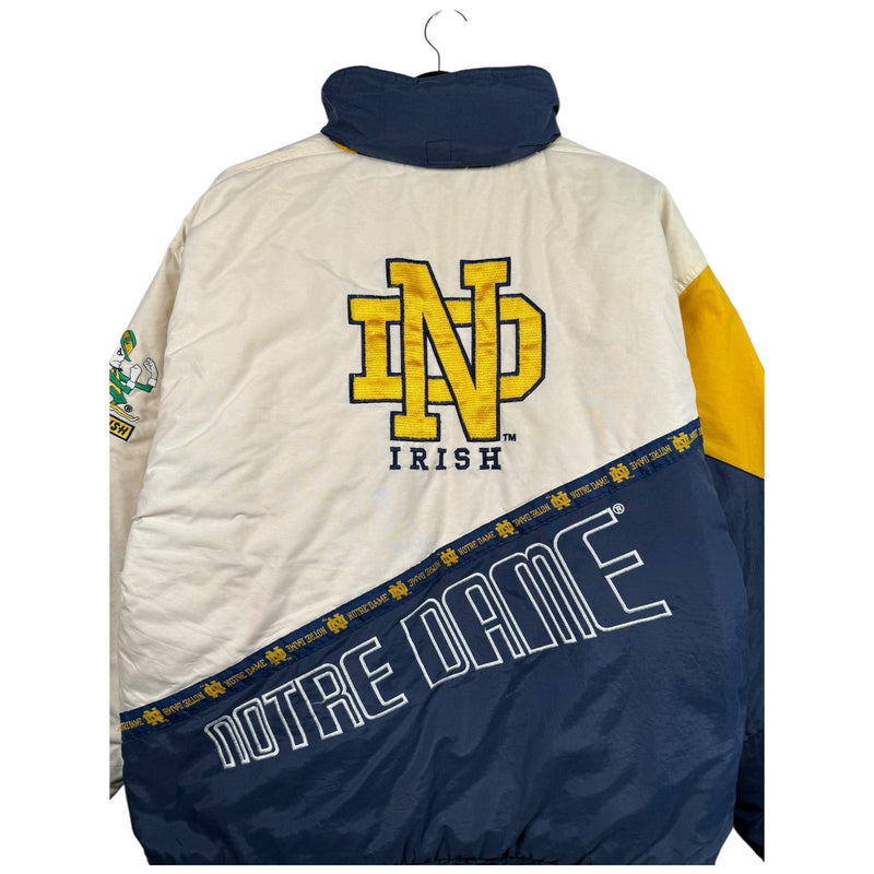 Vintage Notre Dame Colorblock Full Zip Bomber Jacket 90s