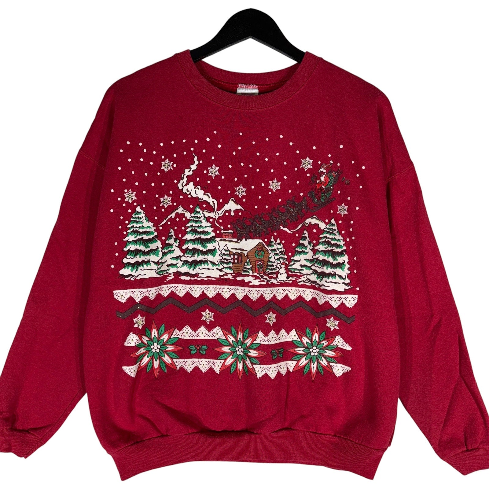 Vintage Christmas Snowy Forest Crewneck 90s