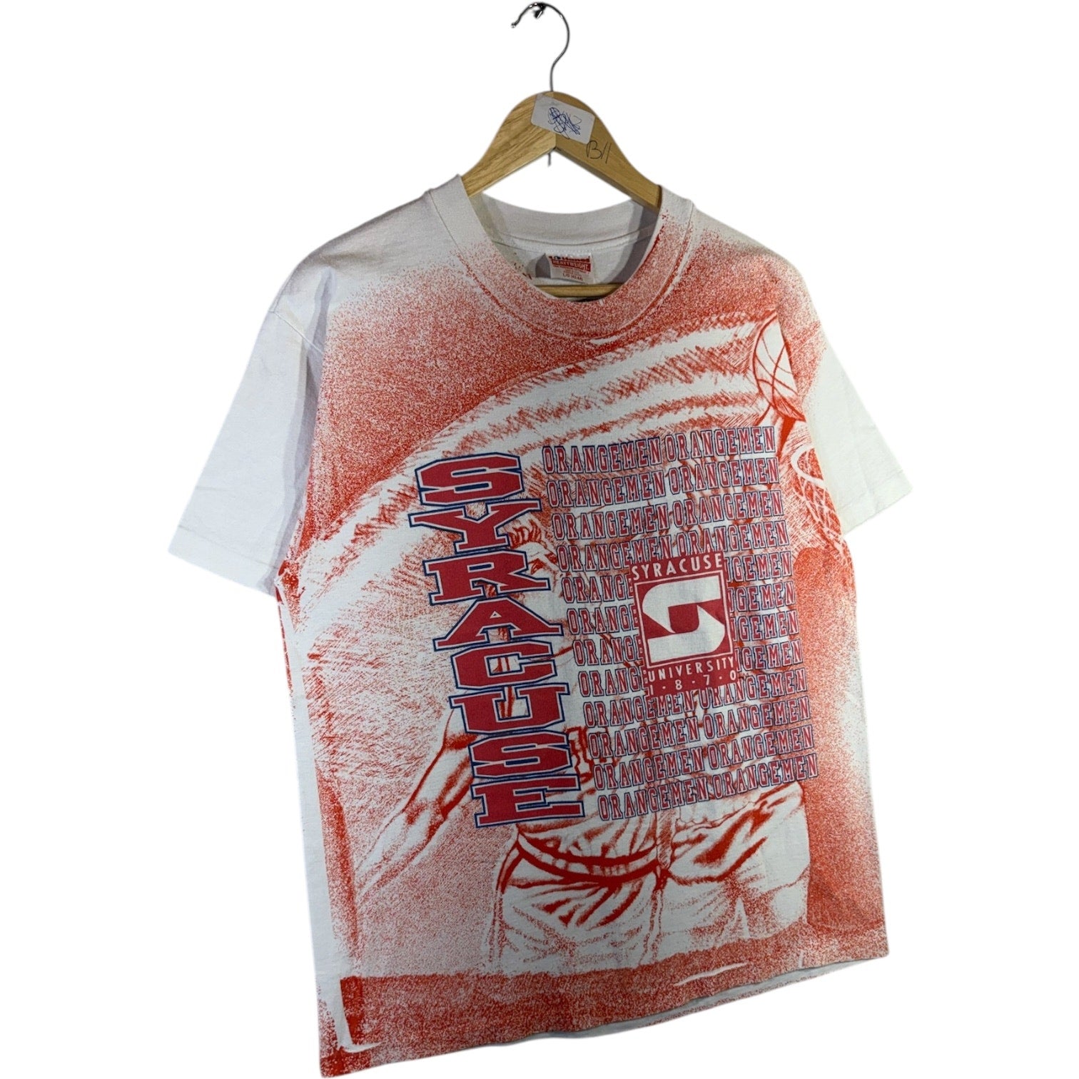 Vintage Syracuse Orangemen Basketball All Over Print T-Shirt