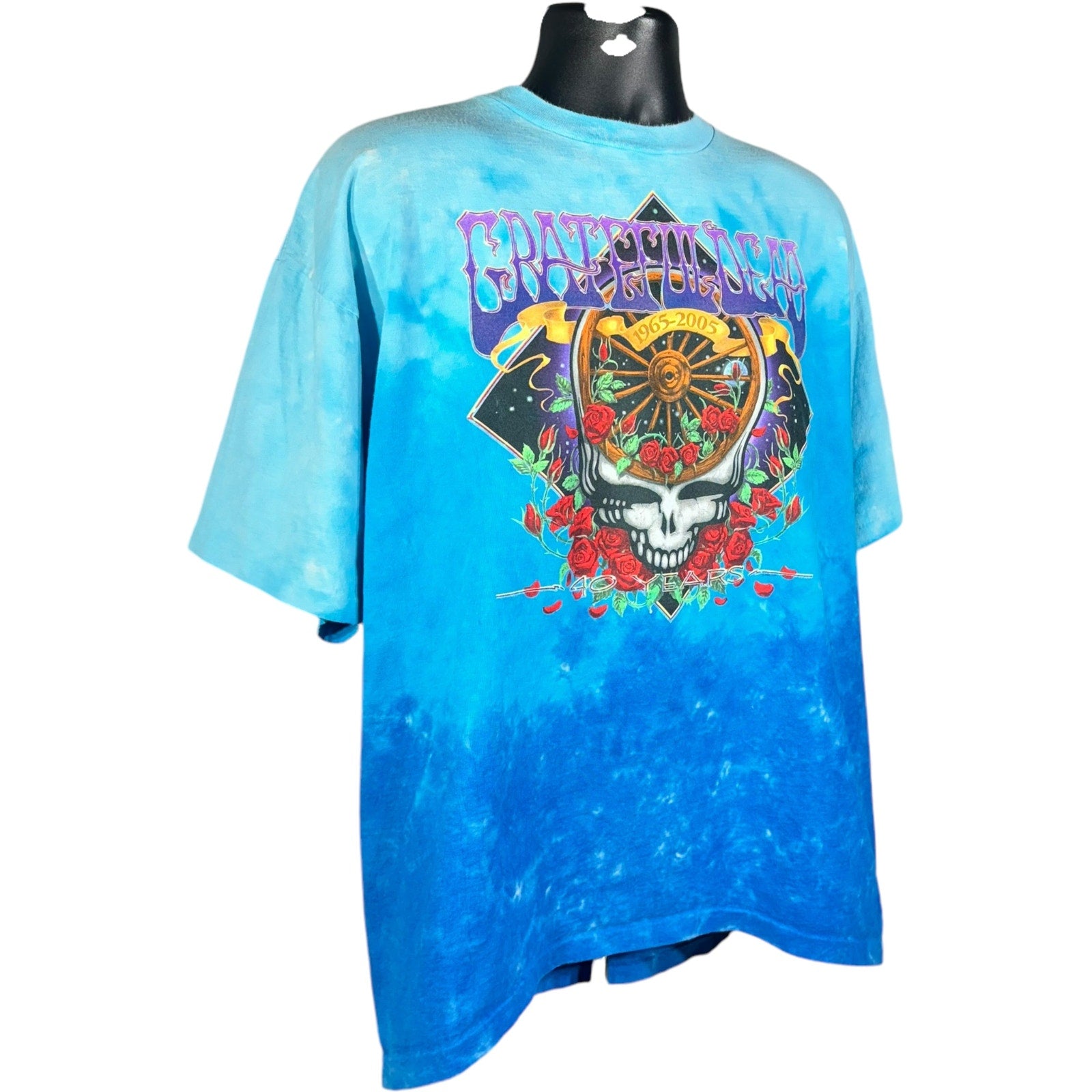 Vintage Liquid Blue Grateful Dead 40 Years Dip-Dyed Band Tee