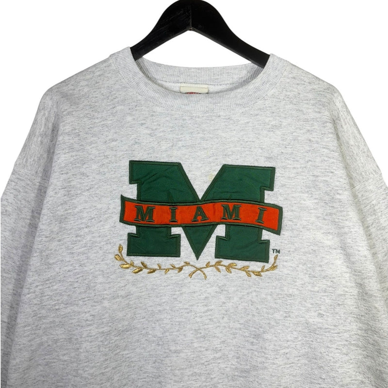 Vintage University of Miami Logo Crewneck XL