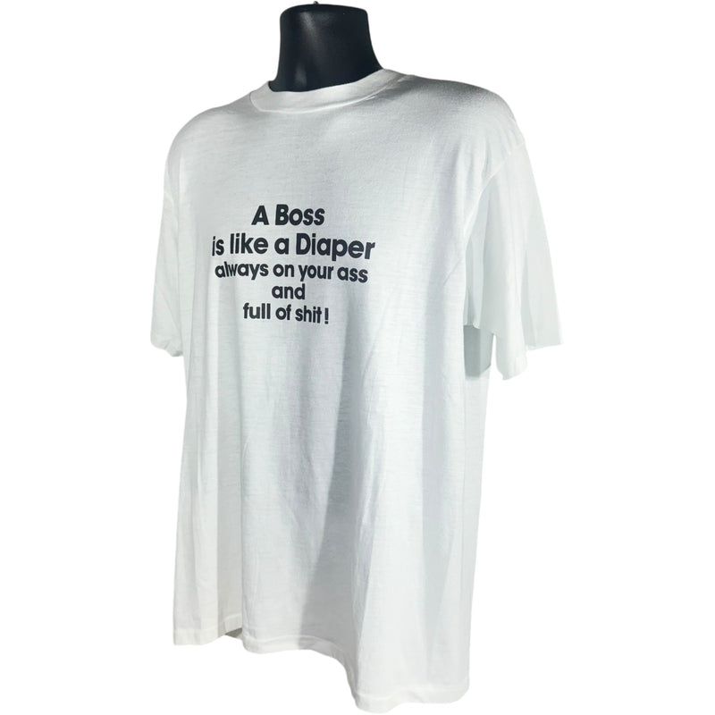 Vintage "A Boss Is Like A Diaper" Quote Tee