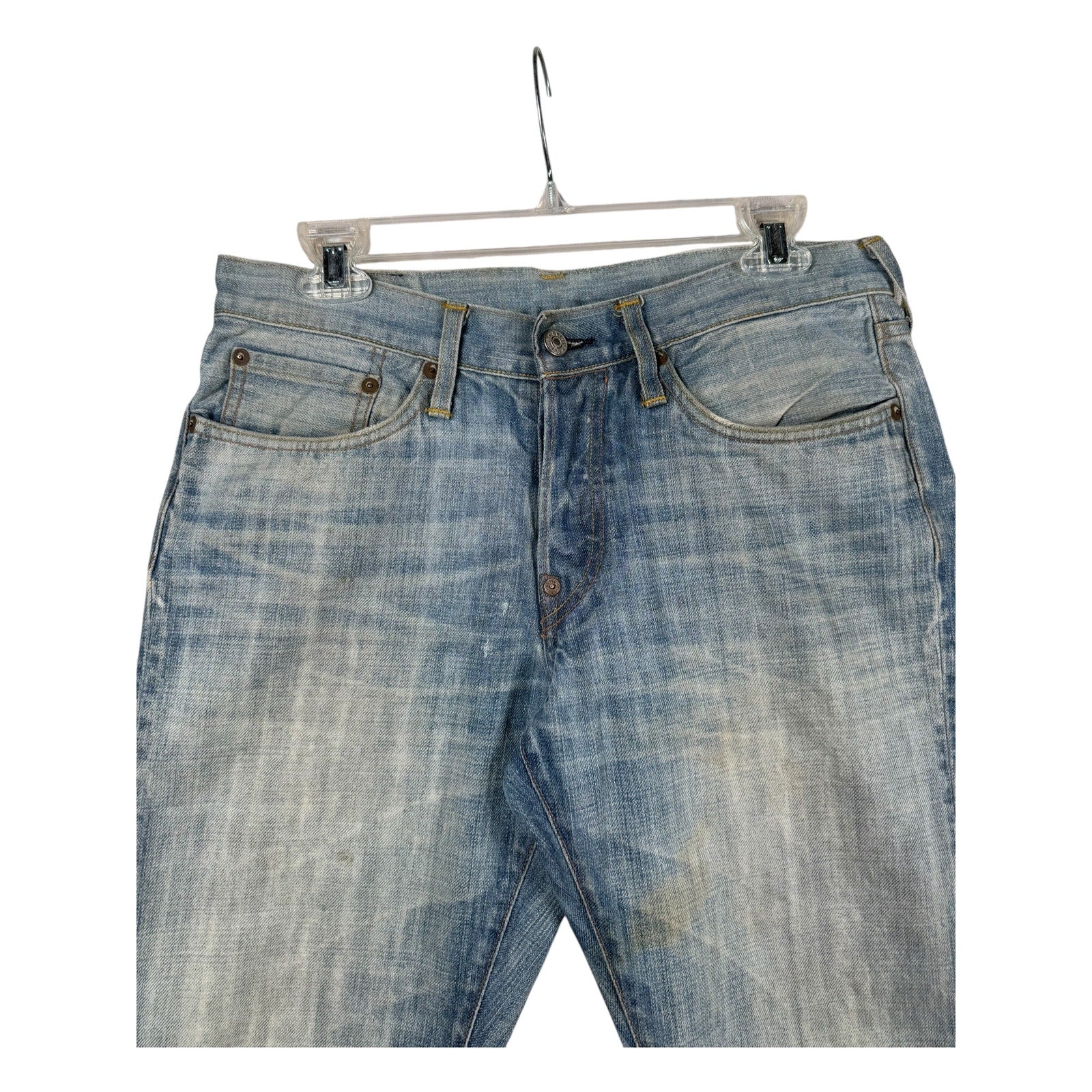 Vintage Evisu Distressed Raw Hem Denim Shorts 32